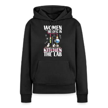 Chimiste chimiste - Sweat à capuche Premium bio Femme - noir - Devant - Julia (174cm)