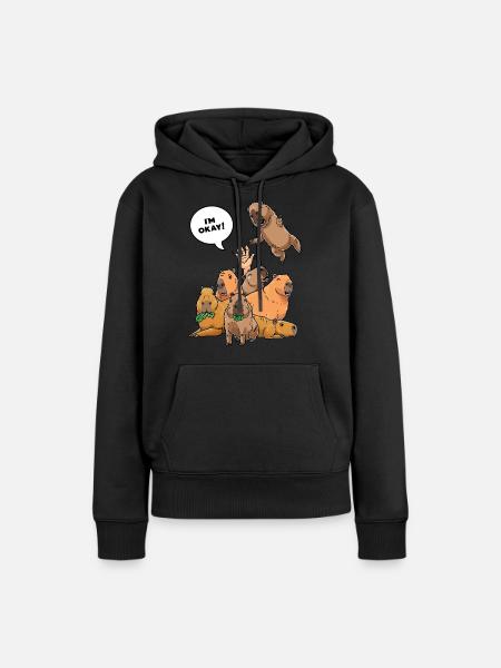 Capibara Grappig knaagdier Capibara Capibara - Vrouwen Premium Bio hoodie - zwart
