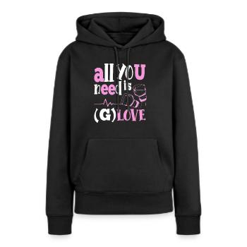 Boxing All You Need Is G-Love Gloves Women Boxer - Frauen Premium Bio Hoodie - Schwarz - Vorne - Julia (174cm)