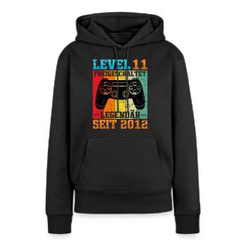 Gaming Geburtstag 2012 Level 11 - Frauen Premium Bio Hoodie - Schwarz - Vorne - Julia (174cm)