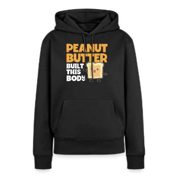 Beurre de cacahuète disant cadeau d'amant de beurre de cacahuète - Sweat à capuche Premium bio Femme - noir - Devant - Julia (174cm)