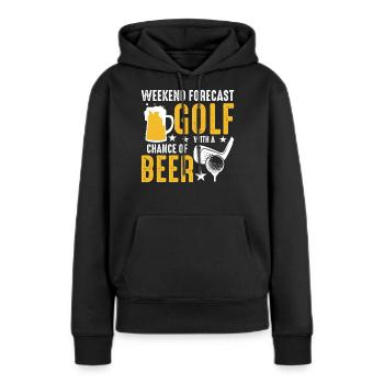 Wochenend Prognose Golf Mit Aussicht Auf Bier - Frauen Premium Bio Hoodie - Schwarz - Vorne - Julia (174cm)