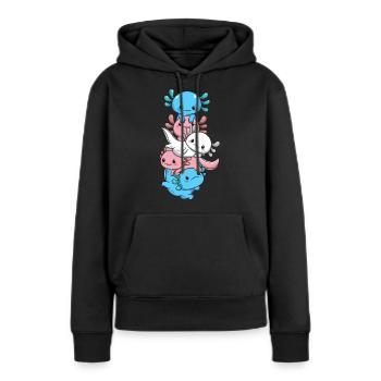 Subtil Transgender Pride Flag Kawaii Axolotl LGBTQ - Sweat à capuche Premium bio Femme - noir - Devant - Julia (174cm)