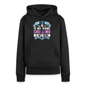 Mère collectrice de coquillages - Sweat à capuche Premium bio Femme - noir - Devant - Julia (174cm)