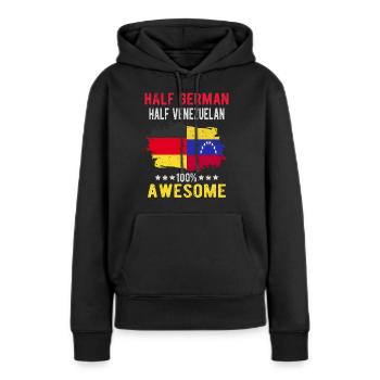 Moitié allemand moitié vénézuélien - Sweat à capuche Premium bio Femme - noir - Devant - Julia (174cm)