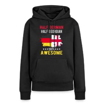 Moitié allemand moitié géorgien - Sweat à capuche Premium bio Femme - noir - Devant - Julia (174cm)