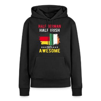 Moitié allemand moitié irlandais - Sweat à capuche Premium bio Femme - noir - Devant - Julia (174cm)