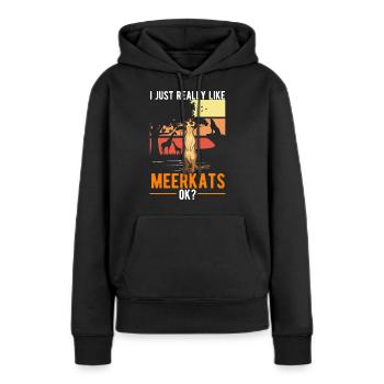Suricate Cadeau Suricate Suricate - Sweat à capuche Premium bio Femme - noir - Devant - Julia (174cm)