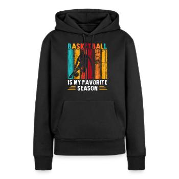 Sports d’équipe de basket-ball - Sweat à capuche Premium bio Femme - noir - Devant - Julia (174cm)