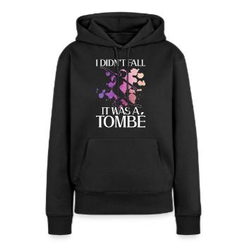 Je ne suis pas tombé, c’était un ballet tombé - Sweat à capuche Premium bio Femme - noir - Devant - Julia (174cm)