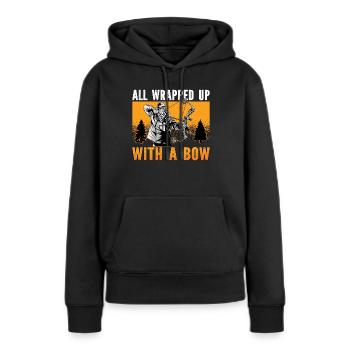 Bowhunting All Wrapped Up With Crossbows Bowhunter - Frauen Premium Bio Hoodie - Schwarz - Vorne - Julia (174cm)