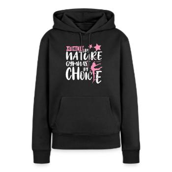 Athlète par nature Gymnaste Par choix Fier Acrobat - Sweat à capuche Premium bio Femme - noir - Devant - Julia (174cm)