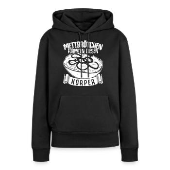 Mettbrötchen Hackfleisch Mett Mettigel - Frauen Premium Bio Hoodie - Schwarz - Vorne - Julia (174cm)