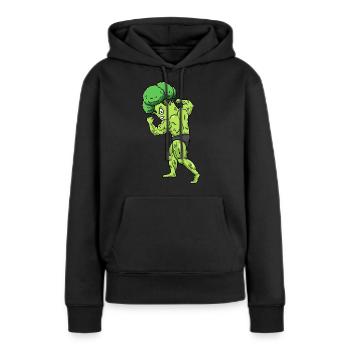 Brokkoli Fitness Fitnessstudio Motivation - Frauen Premium Bio Hoodie - Schwarz - Vorne - Julia (174cm)