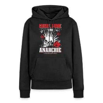 Punk Rock Pogo Anarchie Punks Punk Rocker Punk - Sweat à capuche Premium bio Femme - noir - Devant - Julia (174cm)