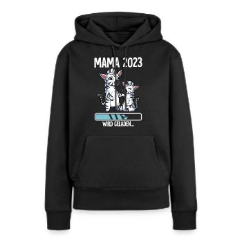 Werdende Mama 2023 - Frauen Premium Bio Hoodie - Schwarz - Vorne - Julia (174cm)