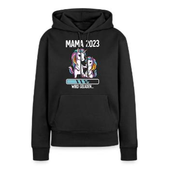 Werdende Mama 2023 - Frauen Premium Bio Hoodie - Schwarz - Vorne - Julia (174cm)