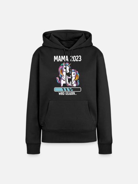 Werdende Mama 2023 - Frauen Premium Bio Hoodie - Schwarz