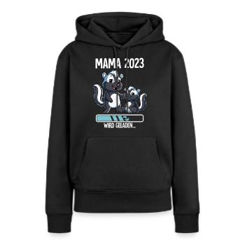 Werdende Mama 2023 - Frauen Premium Bio Hoodie - Schwarz - Vorne - Julia (174cm)