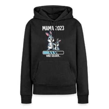Werdende Mama 2023 - Frauen Premium Bio Hoodie - Schwarz - Vorne - Julia (174cm)
