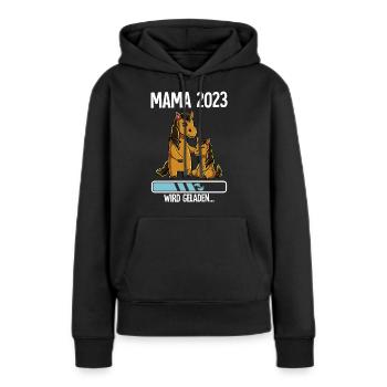 Werdende Mama 2023 - Frauen Premium Bio Hoodie - Schwarz - Vorne - Julia (174cm)
