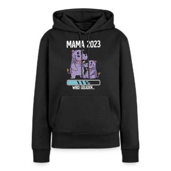 Werdende Mama 2023 - Frauen Premium Bio Hoodie - Schwarz - Vorne - Julia (174cm)