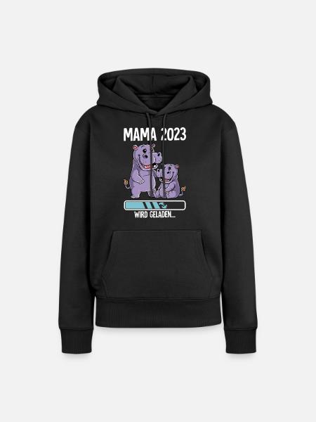 Werdende Mama 2023 - Frauen Premium Bio Hoodie - Schwarz