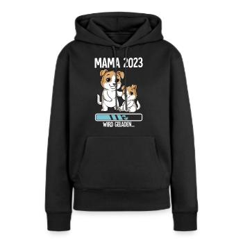 Werdende Mama 2023 - Frauen Premium Bio Hoodie - Schwarz - Vorne - Julia (174cm)