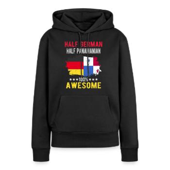 Moitié allemande moitié Panamanie - Sweat à capuche Premium bio Femme - noir - Devant - Julia (174cm)