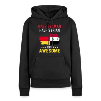 Moitié allemande moitié syrienne - Sweat à capuche Premium bio Femme - noir - Devant - Julia (174cm)