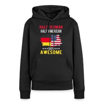 Moitié allemand moitié américain - Sweat à capuche Premium bio Femme - noir - Devant - Julia (174cm)