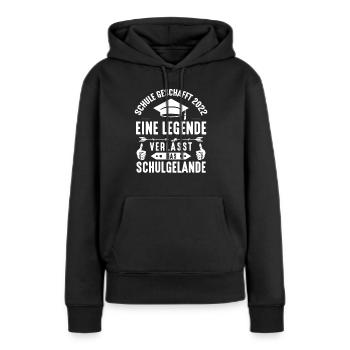 Schulabschluss Abitur Realschule Hauptschule - Frauen Premium Bio Hoodie - Schwarz - Vorne - Julia (174cm)