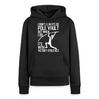 Lustiger Stabhochsprung Stabhochsprung - Frauen Premium Bio Hoodie - Schwarz - Vorne - Julia (174cm)