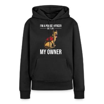 Policier Chien policier - Sweat à capuche Premium bio Femme - noir - Devant - Julia (174cm)