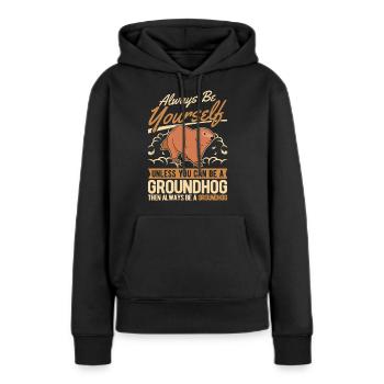Marmotte Marmotte Marmotte de la forêt Marmotte - Sweat à capuche Premium bio Femme - noir - Devant - Julia (174cm)