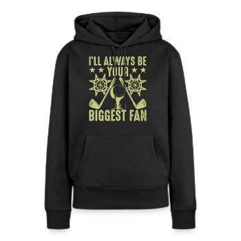 Ich Werde Immer Ihr Größter Fan Sein Golfliebhaber - Frauen Premium Bio Hoodie - Schwarz - Vorne - Julia (174cm)
