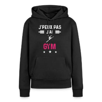 je peux pas j'ai gym drôle femme - Sweat à capuche Premium bio Femme - noir - Devant - Julia (174cm)