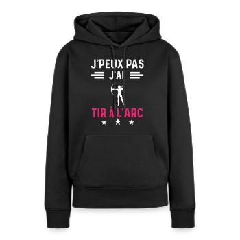 je peux pas j'ai tir à l'arc drôle femme - Sweat à capuche Premium bio Femme - noir - Devant - Julia (174cm)