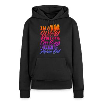 Reiter Sprüche Reiterin Pferde - Frauen Premium Bio Hoodie - Schwarz - Vorne - Julia (174cm)