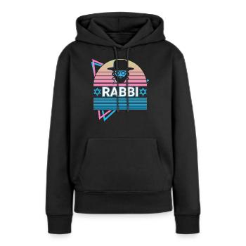 Rabbiner Jude Jüdisch Hebräisch Retro - Frauen Premium Bio Hoodie - Schwarz - Vorne - Julia (174cm)