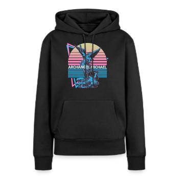 Erzengel Michael - Frauen Premium Bio Hoodie - Schwarz - Vorne - Julia (174cm)