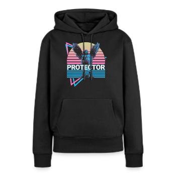 Protecteur Archange Michael Retro - Sweat à capuche Premium bio Femme - noir - Devant - Julia (174cm)