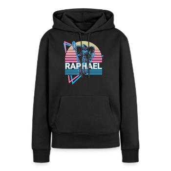 Raphael Erzengel Retro - Frauen Premium Bio Hoodie - Schwarz - Vorne - Julia (174cm)