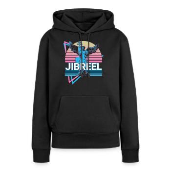 Jibrael Erzengel Retro - Frauen Premium Bio Hoodie - Schwarz - Vorne - Julia (174cm)