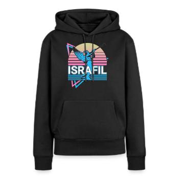 Israfil Erzengel Retro - Frauen Premium Bio Hoodie - Schwarz - Vorne - Julia (174cm)