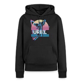 Uriel Erzengel Retro - Frauen Premium Bio Hoodie - Schwarz - Vorne - Julia (174cm)