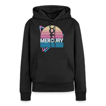 Merkur Alchemie Symbol Retro - Frauen Premium Bio Hoodie - Schwarz - Vorne - Julia (174cm)