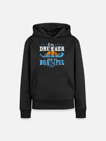 Chinesisches Drachenboot-Bootsrennen - Frauen Premium Bio Hoodie - Schwarz