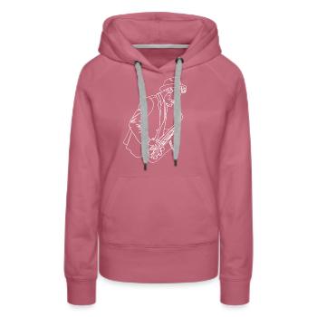 Saxophon Oneline Art - Saxophon-Musiker - Frauen Premium Bio Hoodie - Malve - Vorne - Isabella (175cm)