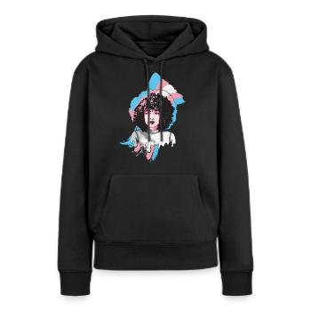 Afro Girl Transgender Flag Black History M - Sweat à capuche Premium bio Femme - noir - Devant - Julia (174cm)